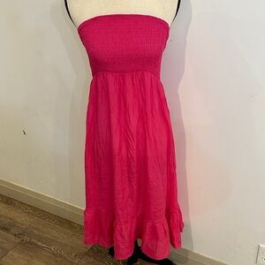 ACX Active Strapless Pink and White Quantity 2 Dress Swim Cover up NWT L